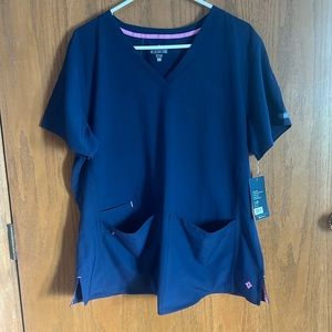 Brand new Medcouture navy scrub top size xl
